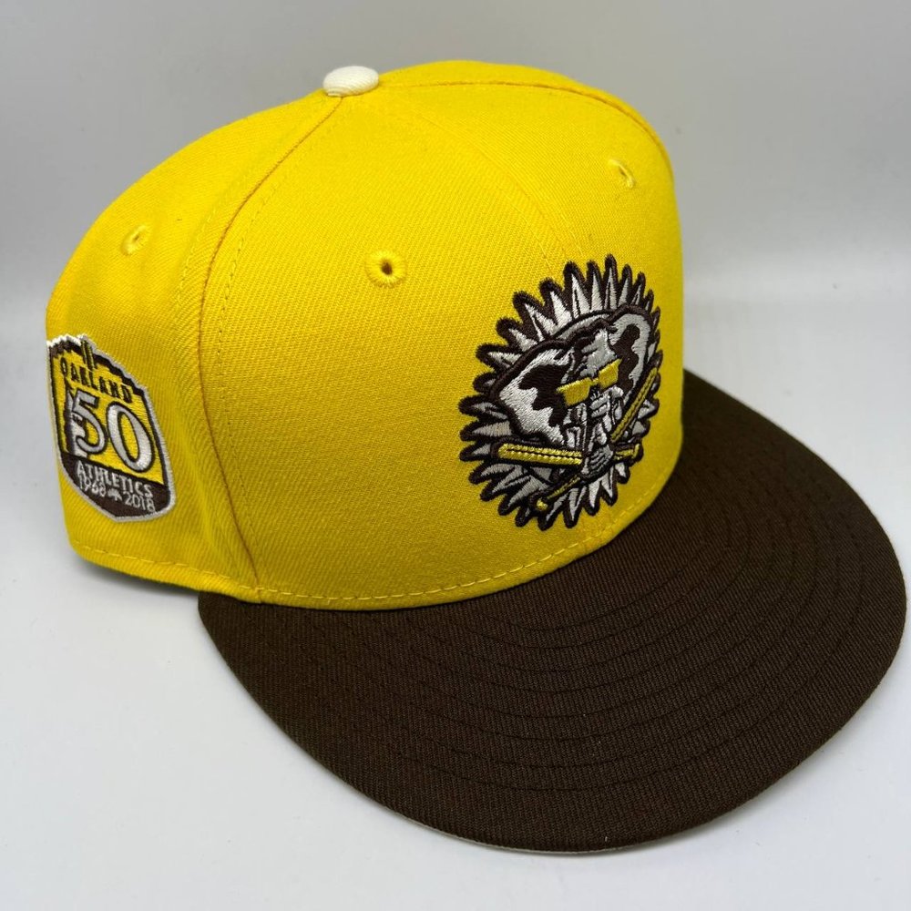 Oakland Athletics 50 Years MLB 7 1/2 59Fifty New Era Hat Fitted Cap Men Used